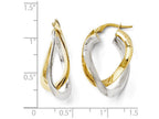 FJC Finejewelers 14 kt Two Tone Gold Polished Twisted Double Hoop Earrings