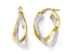 FJC Finejewelers 14 kt Two Tone Gold Polished Twisted Double Hoop Earrings