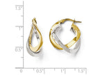 FJC Finejewelers 14 kt Two Tone Gold Polished Twisted Double Hoop Earrings
