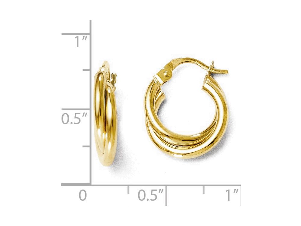 FJC Finejewelers 14k Yellow Gold Polished Twisted Double Hoop Earrings