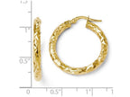FJC Finejewelers 14k Yellow Gold Foreverlite Polished And Textured Hoop Earrings