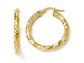 FJC Finejewelers 14k Yellow Gold Foreverlite Polished And Textured Hoop Earrings