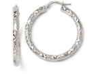 FJC Finejewelers 14k Foreverlite White Gold Polished And Textured Earrings