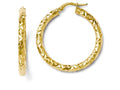 FJC Finejewelers 14k Yellow Gold Foreverlite Polished And Textured Hoop Earrings