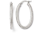 FJC Finejewelers 14k Foreverlite White Gold Polished And Textured Earrings