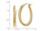 FJC Finejewelers 14k Yellow Gold Foreverlite Polished And Textured Oval Hoop Earrings