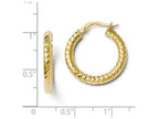 FJC Finejewelers 14k Yellow Gold Foreverlite Polished And Textured Hoop Earrings