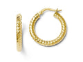 FJC Finejewelers 14k Yellow Gold Foreverlite Polished And Textured Hoop Earrings