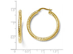 FJC Finejewelers 14k Yellow Gold Foreverlite Polished And Textured Hoop Earrings