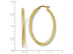 FJC Finejewelers 14k Yellow Gold Foreverlite Polished And Textured Oval Hoop Earrings