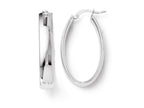 FJC Finejewelers 14k White Gold Polished Oval Hoop Earrings