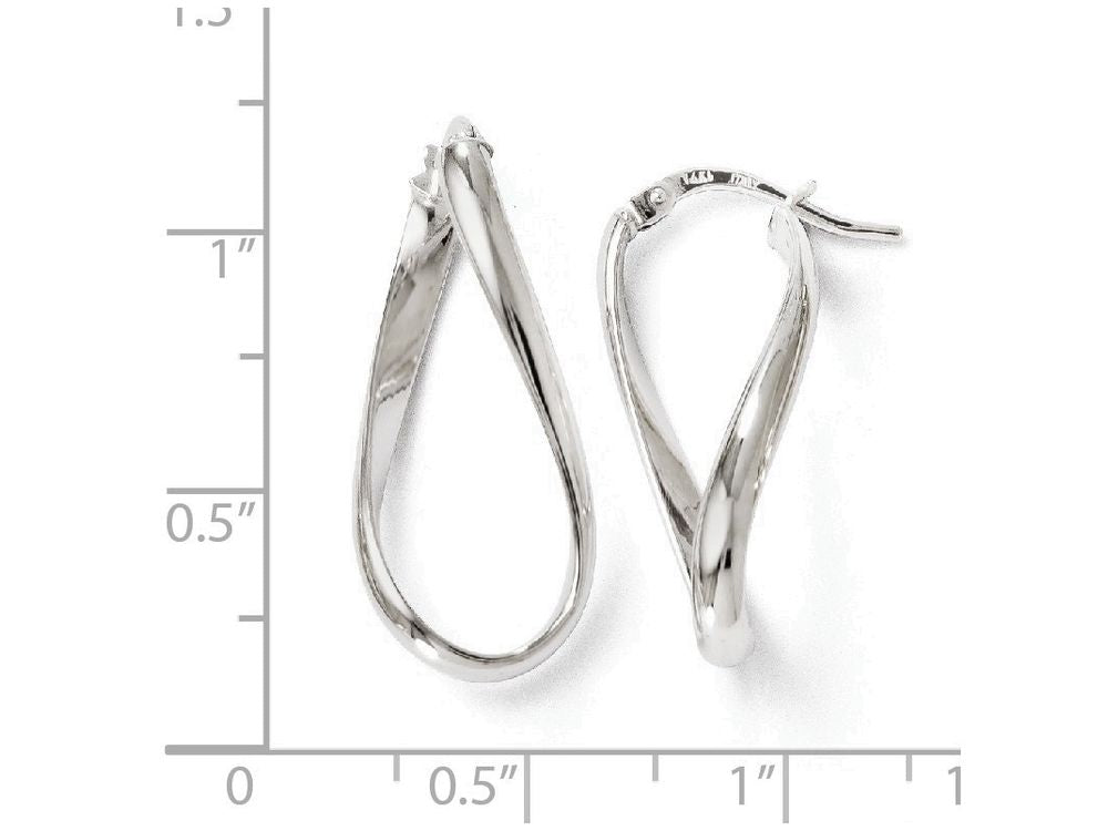 FJC Finejewelers 14k White Gold Polished Oval Twisted Hoop Earrings