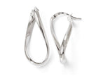 FJC Finejewelers 14k White Gold Polished Oval Twisted Hoop Earrings