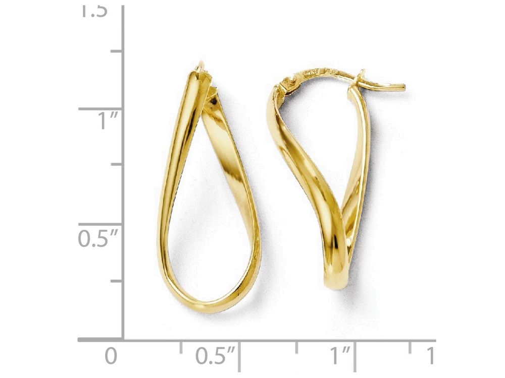 FJC Finejewelers 14k Yellow Gold Polished Oval Twisted Hoop Earrings
