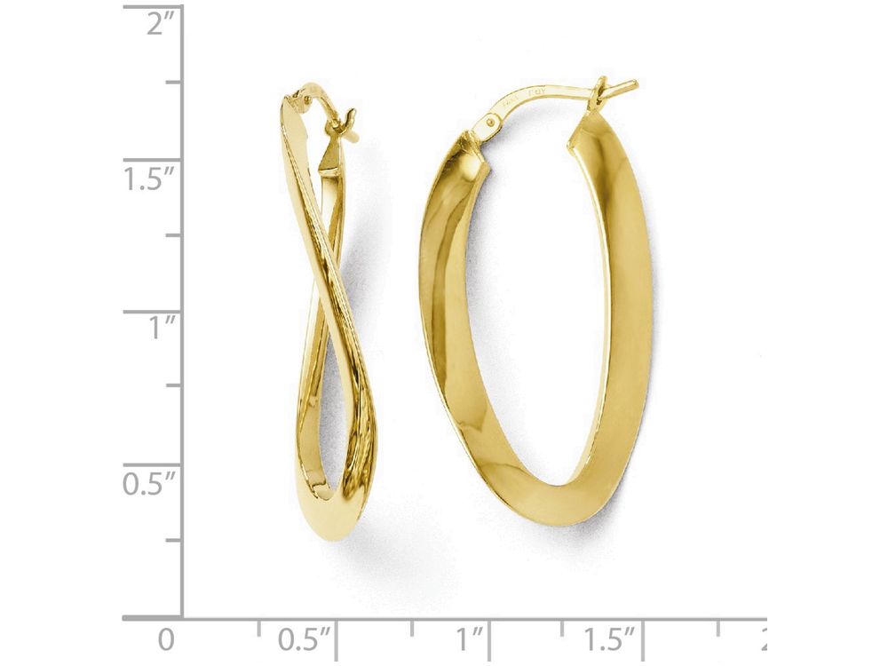 FJC Finejewelers 14k Yellow Gold Polished Twisted Oval Hoop Earrings
