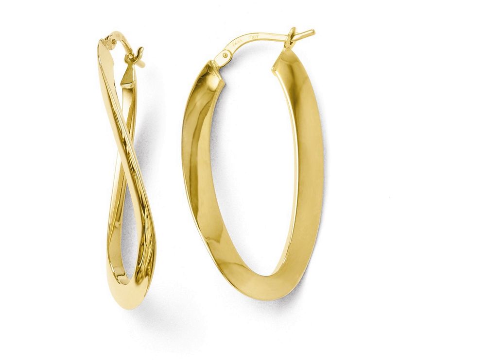 FJC Finejewelers 14k Yellow Gold Polished Twisted Oval Hoop Earrings