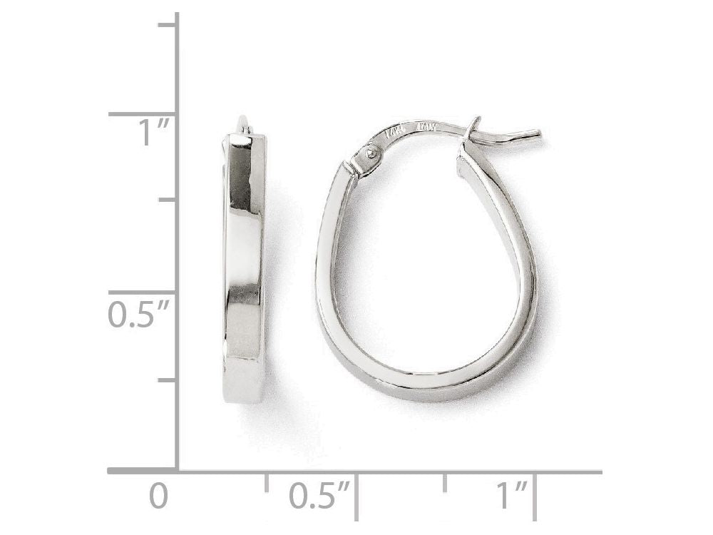 FJC Finejewelers 14k White Gold Polished U-shape Hoop Earrings
