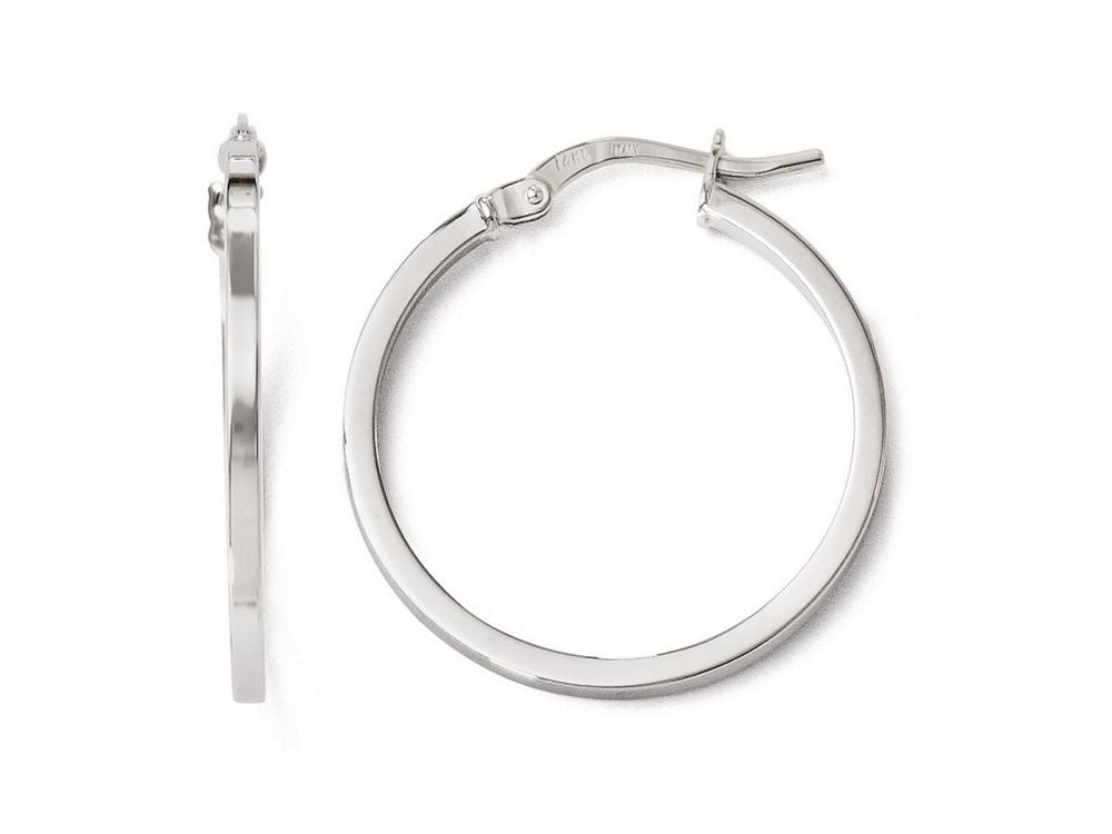 FJC Finejewelers 14k White Gold Polished Hoop Earrings