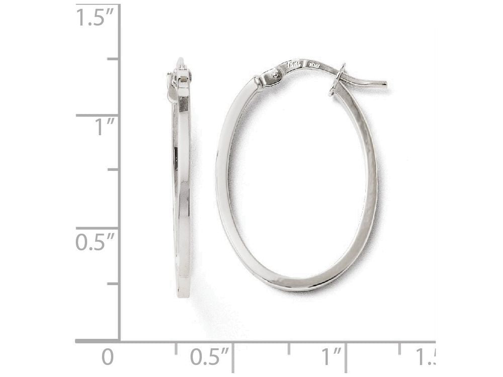 FJC Finejewelers 14k White Gold Polished Oval Hoop Earrings