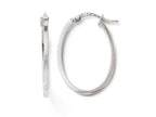 FJC Finejewelers 14k White Gold Polished Oval Hoop Earrings