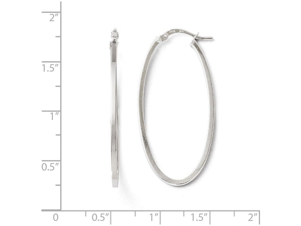 FJC Finejewelers 14k White Gold Polished Oval Hoop Earrings