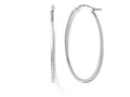 FJC Finejewelers 14k White Gold Polished Oval Hoop Earrings