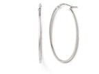 FJC Finejewelers 14k White Gold Polished Oval Hoop Earrings