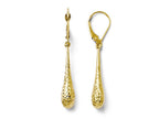FJC Finejewelers 14k Yellow Gold Bright Cut Dangle Leverback Earrings
