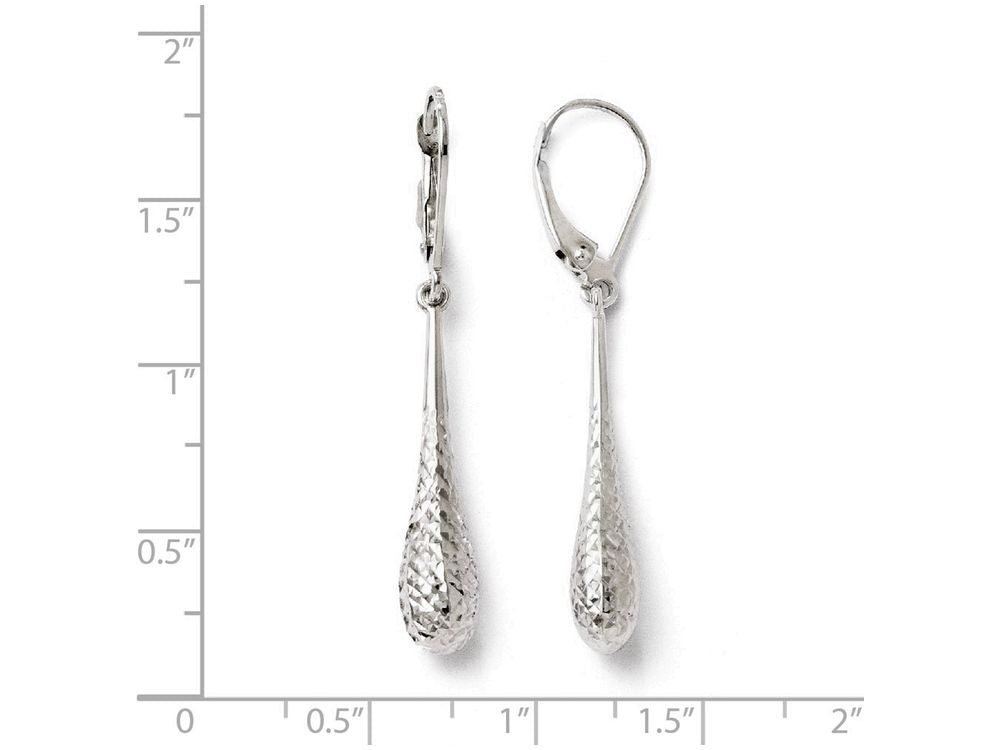 FJC Finejewelers 14k White Gold Bright Cut Dangle Leverback Earrings