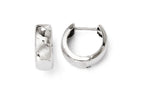 FJC Finejewelers 14k White Gold Polished And Satin Hinged Hoop Earrings