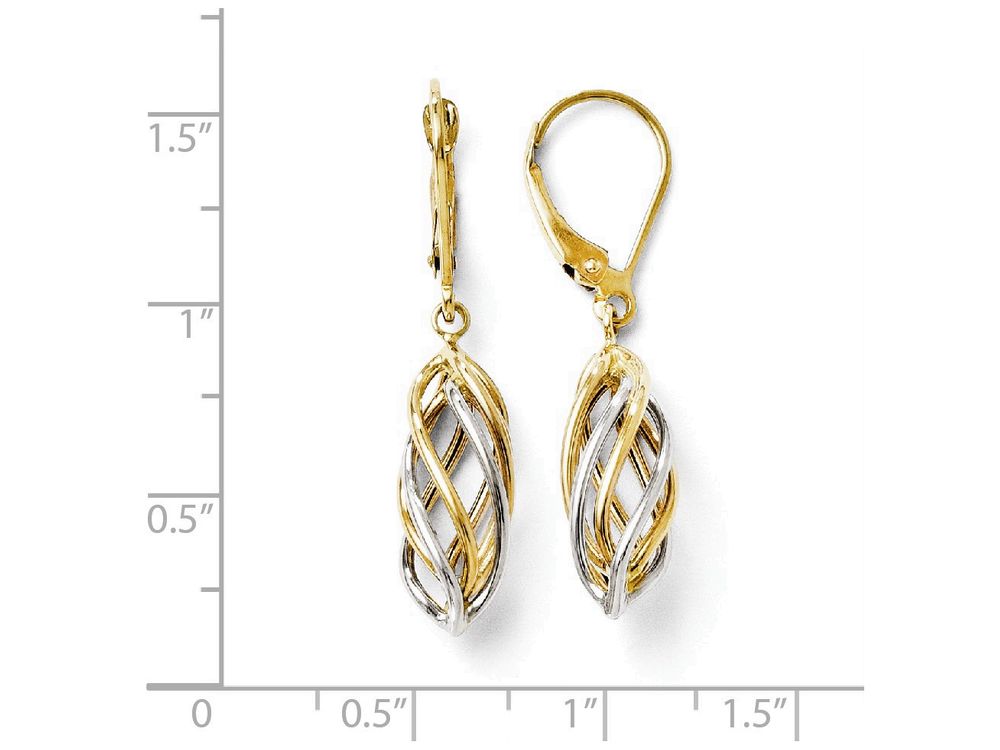 FJC Finejewelers 14 kt Two Tone Gold Polished Leverback Earrings