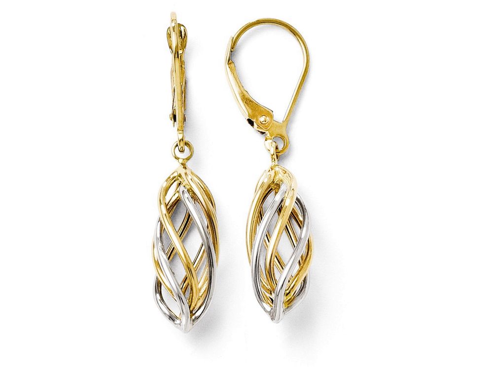 FJC Finejewelers 14 kt Two Tone Gold Polished Leverback Earrings
