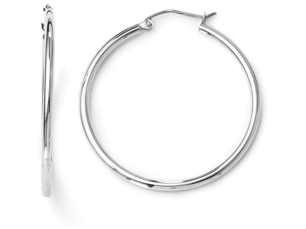 FJC Finejewelers 14 kt White Gold 2mm Large Hoop Earrings