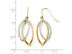 FJC Finejewelers 14 kt Two Tone Gold Polished And Textured Shepherd Hook Earrings