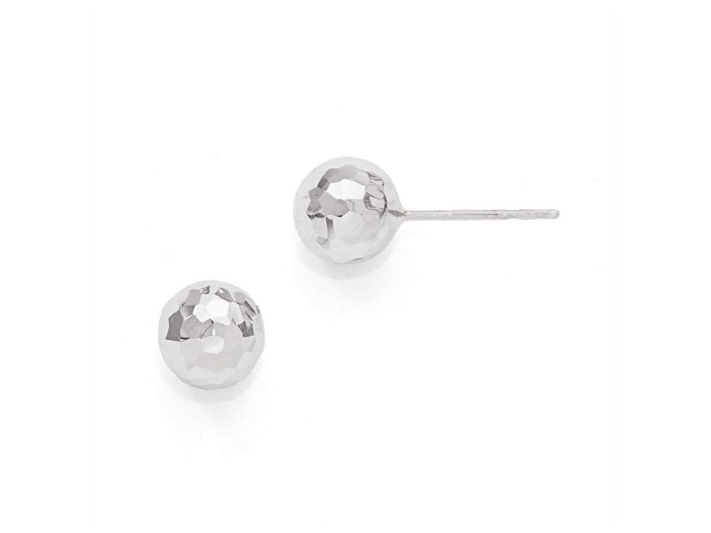 FJC Finejewelers 14k White Gold Polished Faceted Post Earrings