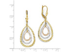 FJC Finejewelers 14 kt Tri Color Gold Polished and Bright Cut Leverback Earrings