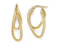 FJC Finejewelers 14k Yellow Gold Polished And Textured Hinged Hoop Earrings