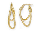FJC Finejewelers 14k Yellow Gold Polished And Textured Hinged Hoop Earrings