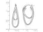 FJC Finejewelers 14k White Gold Polished And Textured Hinged Hoop Earrings