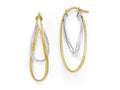 FJC Finejewelers 14 kt Two Tone Gold Polished Hoop Earrings