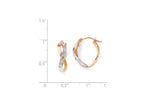 FJC Finejewelers 14k Rose Gold Two-tone Polished Hinged Hoop Earrings