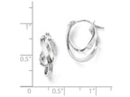 FJC Finejewelers 14k White Gold Polished Hinged Hoop Earrings