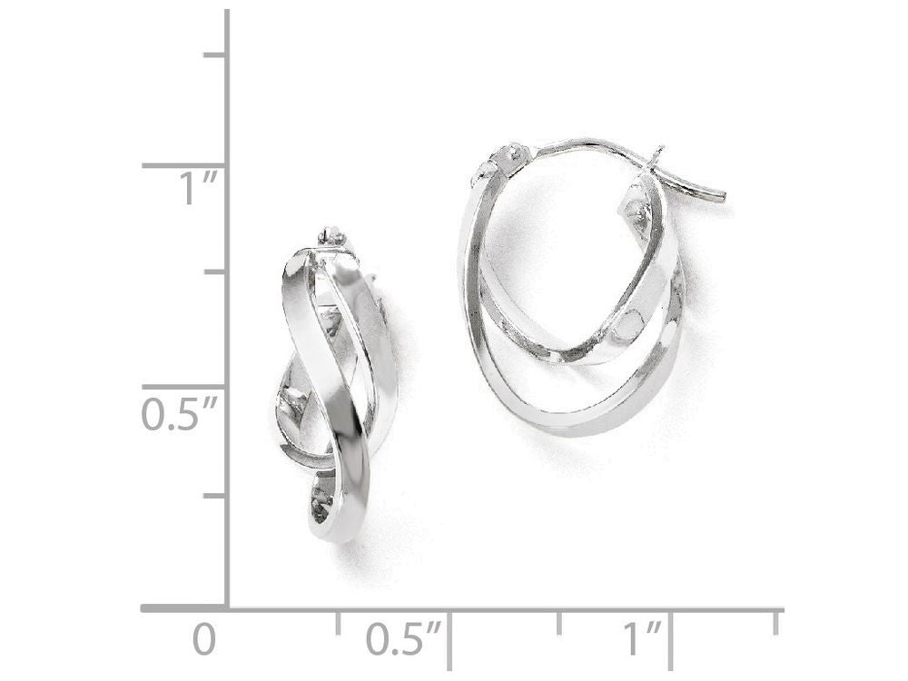 FJC Finejewelers 14k White Gold Polished Hinged Hoop Earrings