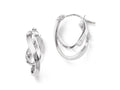 FJC Finejewelers 14k White Gold Polished Hinged Hoop Earrings