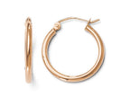 FJC Finejewelers 14k Rose Gold 2mm Polished Hoop Earrings