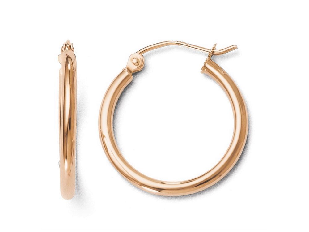 FJC Finejewelers 14k Rose Gold 2mm Polished Hoop Earrings