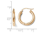FJC Finejewelers 14k Rose Gold 3mm Polished Hoop Earrings