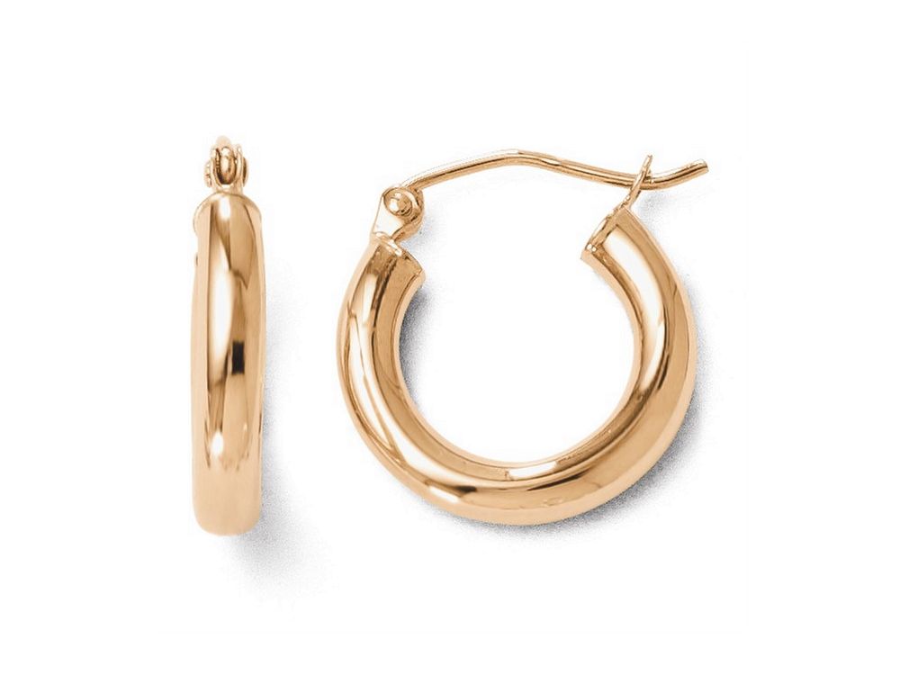 FJC Finejewelers 14k Rose Gold 3mm Polished Hoop Earrings