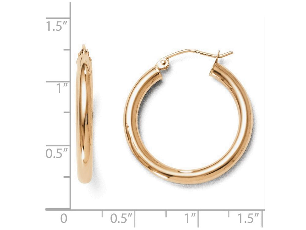 FJC Finejewelers 14k Rose Gold 3mm Polished Hoop Earrings