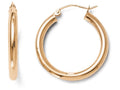 FJC Finejewelers 14k Rose Gold 3mm Polished Hoop Earrings